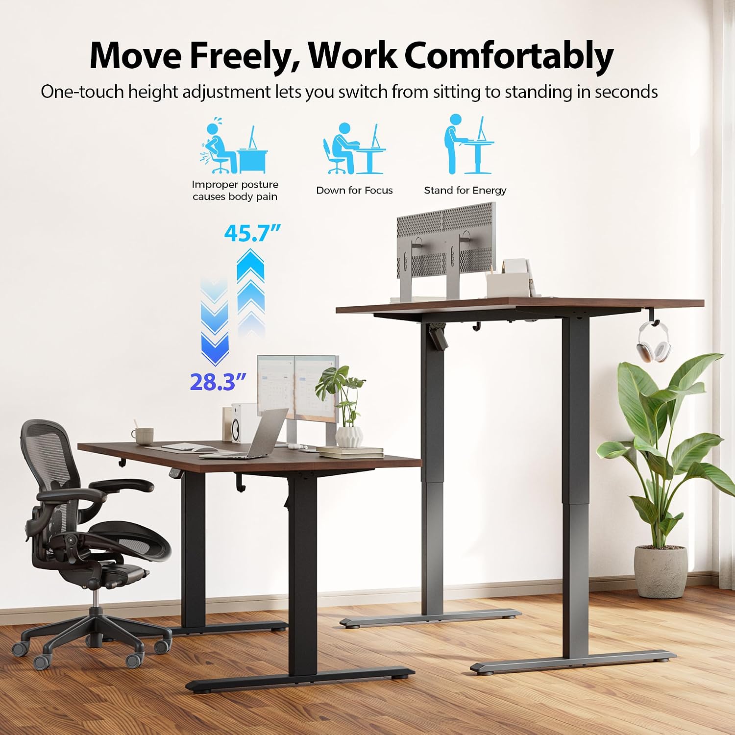Electric Standing Desk, 55 x 2 - Home Office Work Table ulasan dan harga