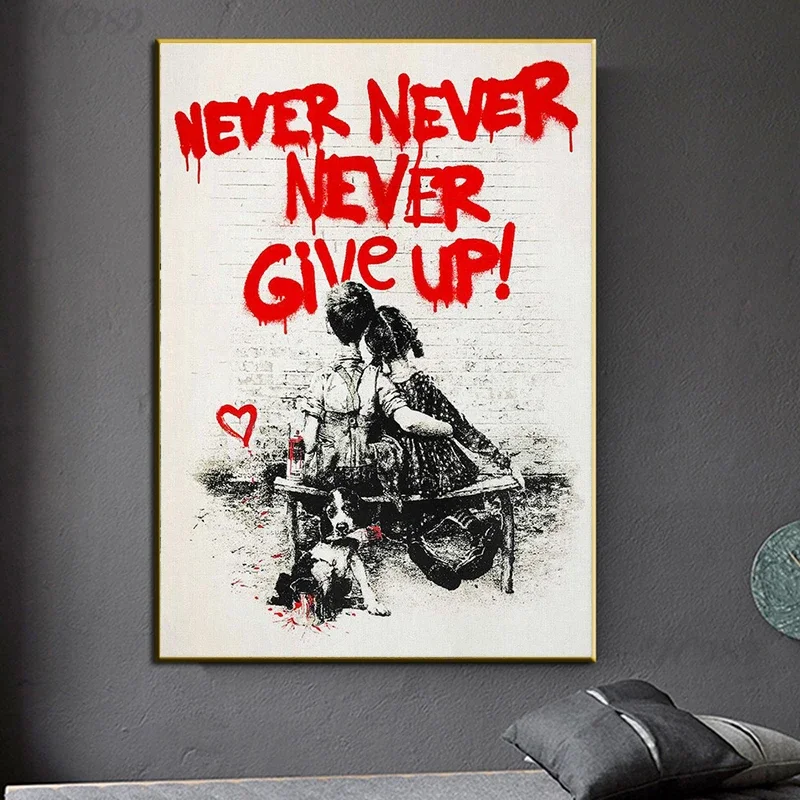 Banksy Graffiti Wall Art, Neve - Home Office Room Inspiration ulasan dan harga