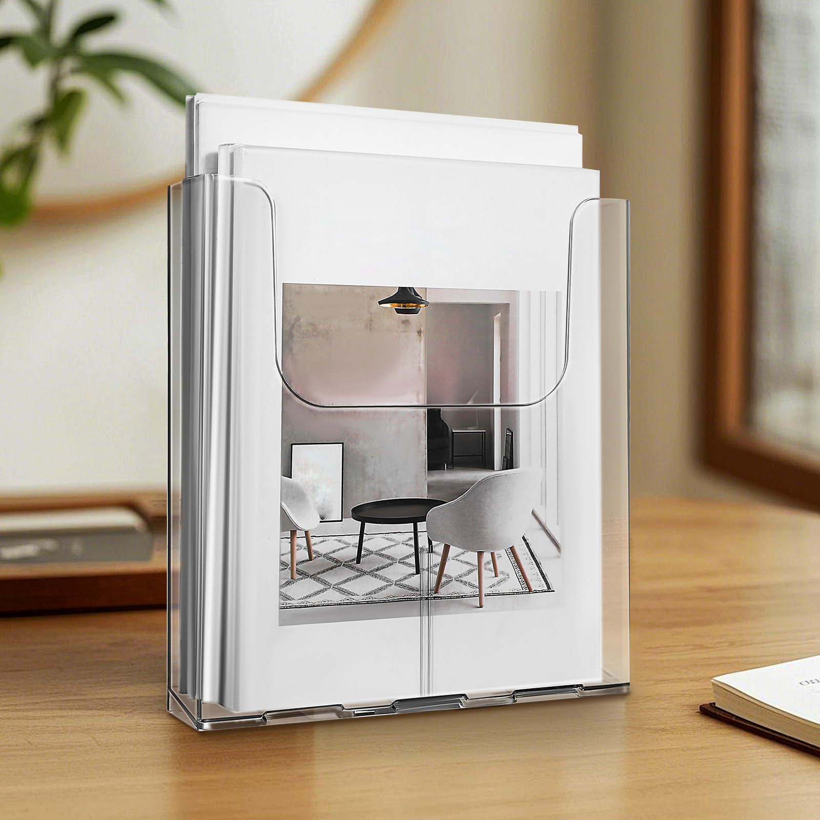 4Pcs Acrylic Wall Mounted Docu - Document Holder Stand ulasan dan harga