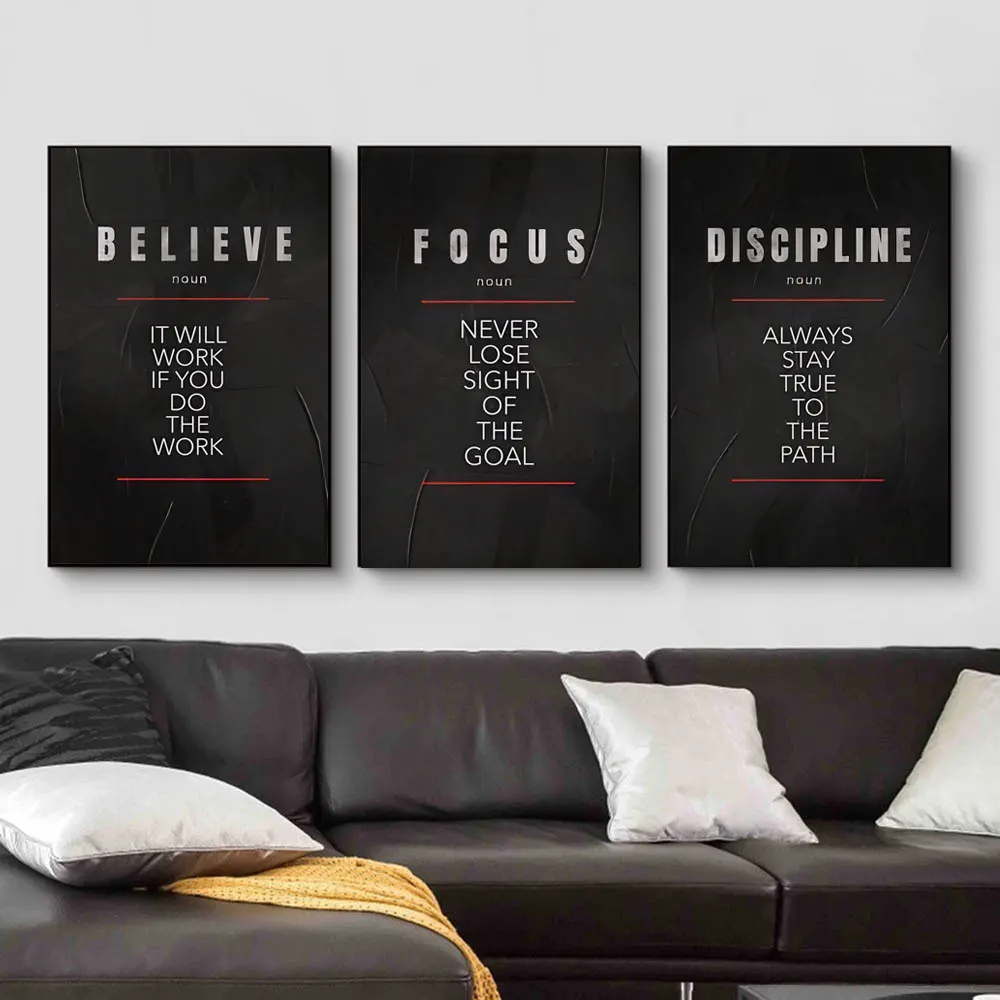 Believe Discipline and Focus D - Home Office Room Inspiration ulasan dan harga