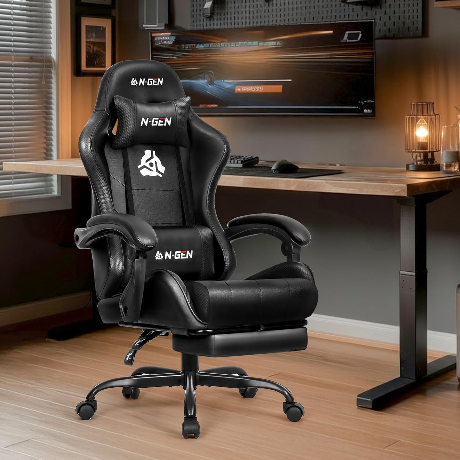 Gaming Chair with Footrest Lum - Ergonomic Office Chair ulasan dan harga