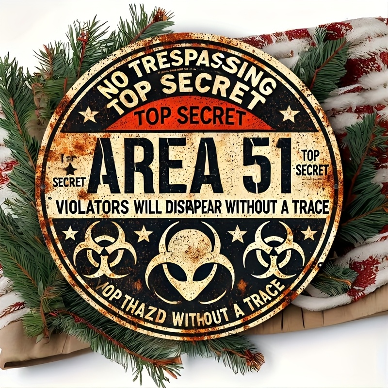 Vintage Area 51 Metal Wall Sig - Home Office Logo ulasan dan harga