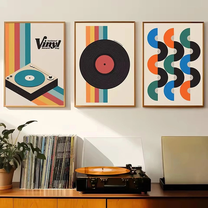 Mid Century Vinyl Record Canva - Home Office Or ulasan dan harga
