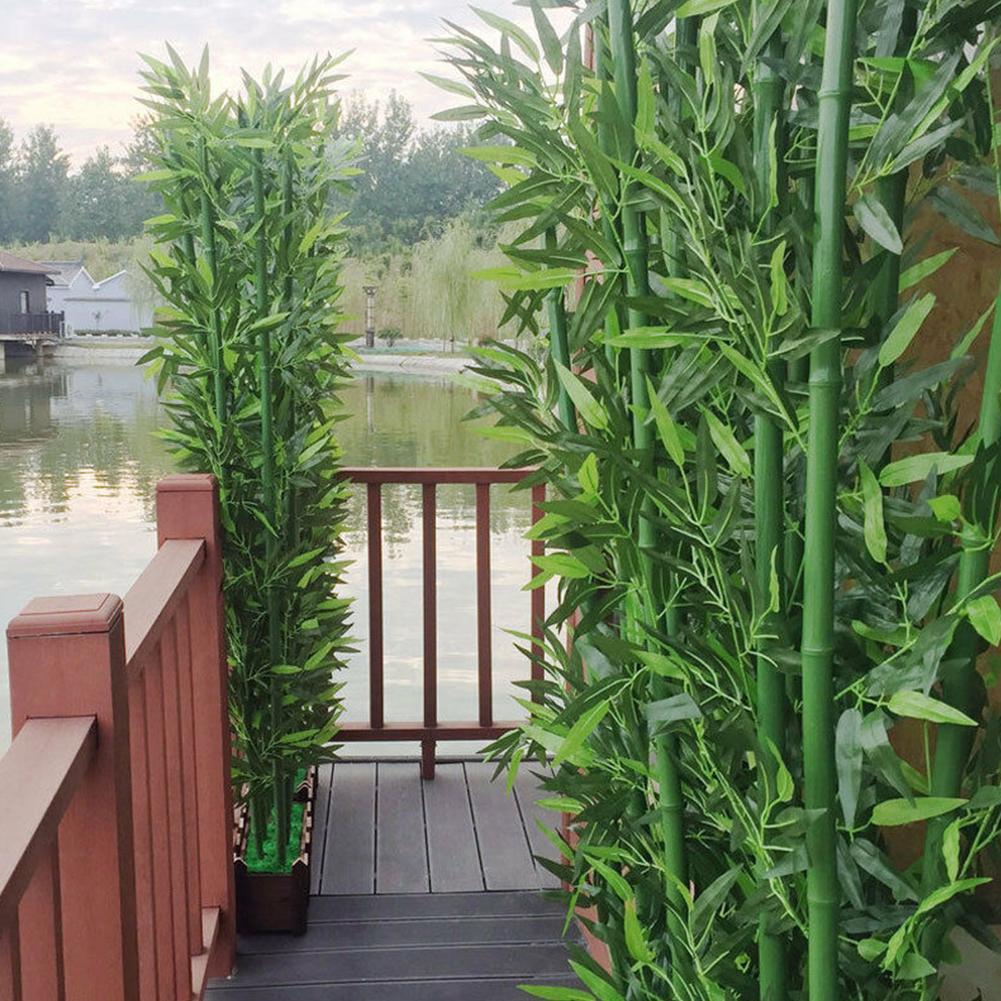 10pcs Artificial Green Bamboo  - Home Office Layout ulasan dan harga