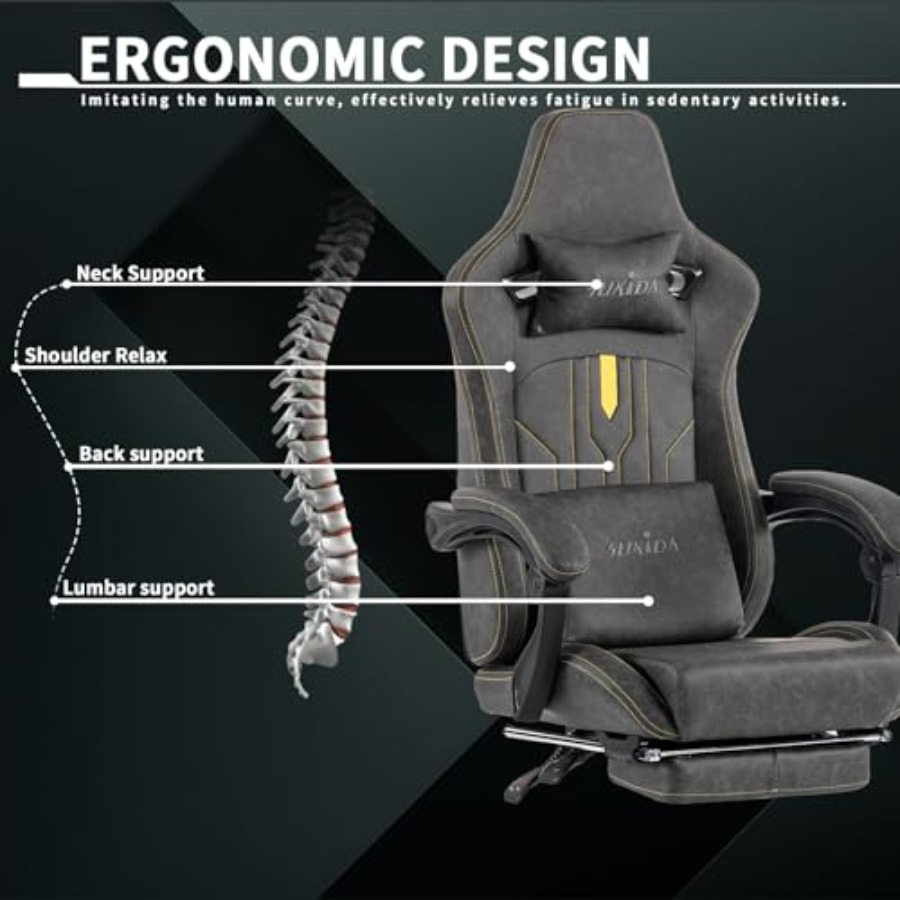 Gaming chair with footrest for - Ergonomic Office Chair ulasan dan harga