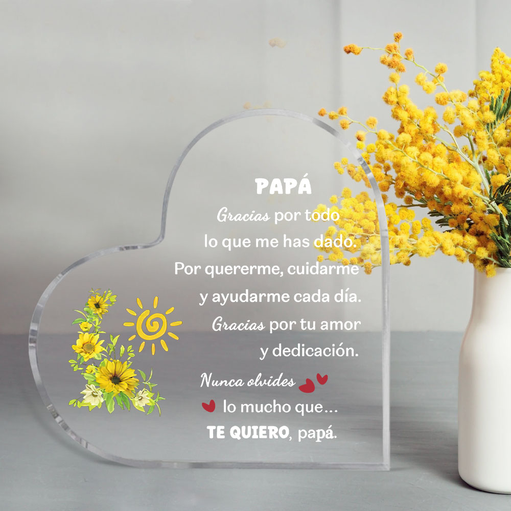 Spanish dad heart-shaped acryl - Home Office Logo ulasan dan harga