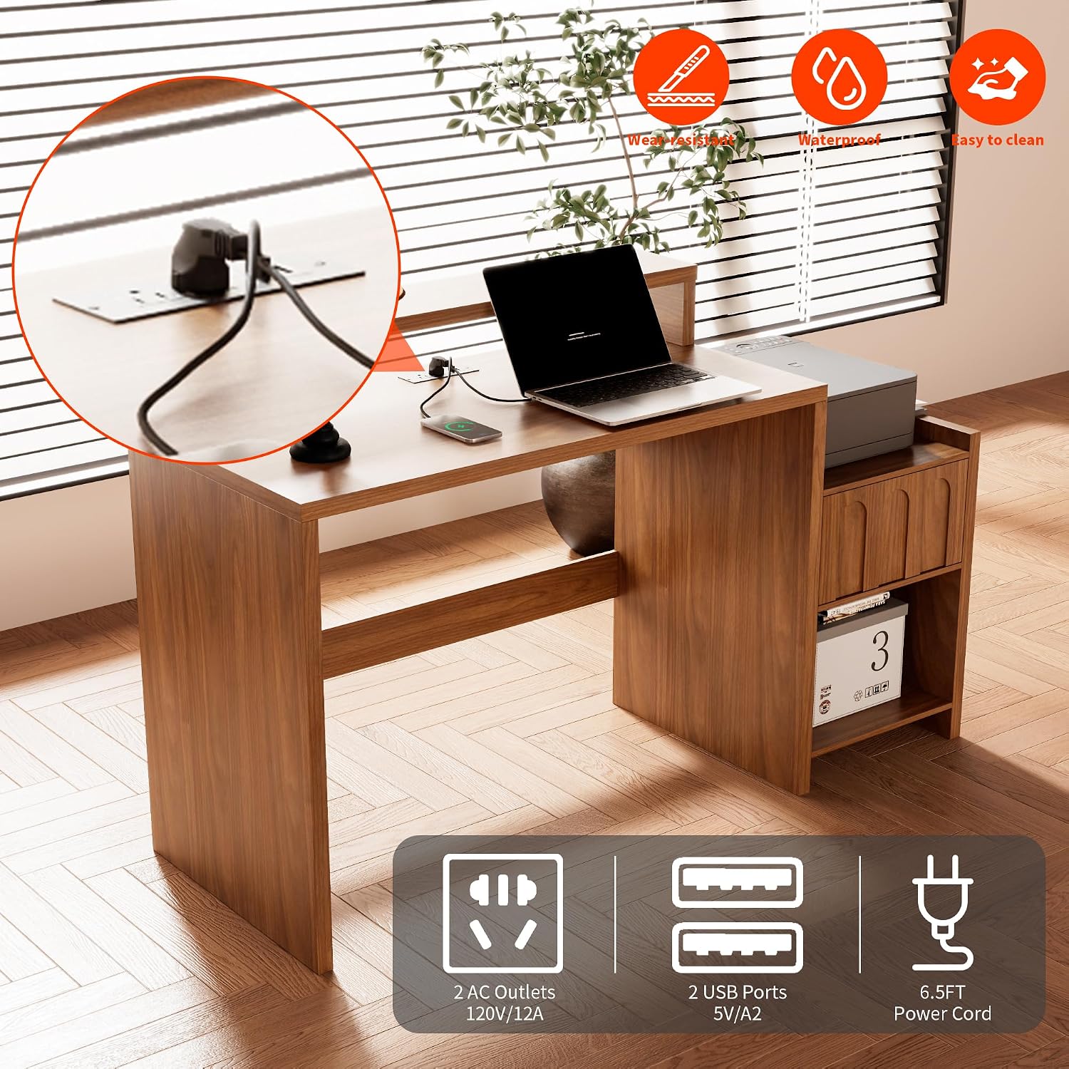 60 Inch Executive Desk with Dr - Home Office Work Table ulasan dan harga
