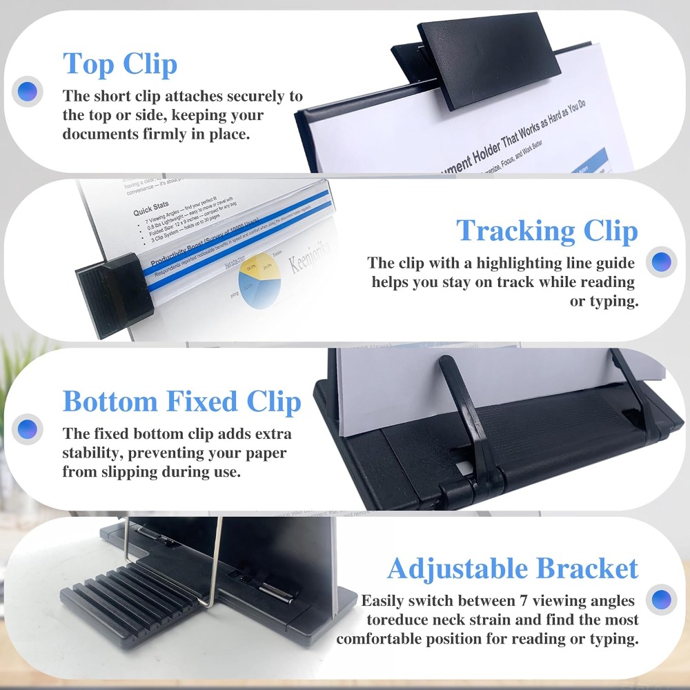 Adjustable 7-Position Desktop  - Document Holder Stand ulasan dan harga