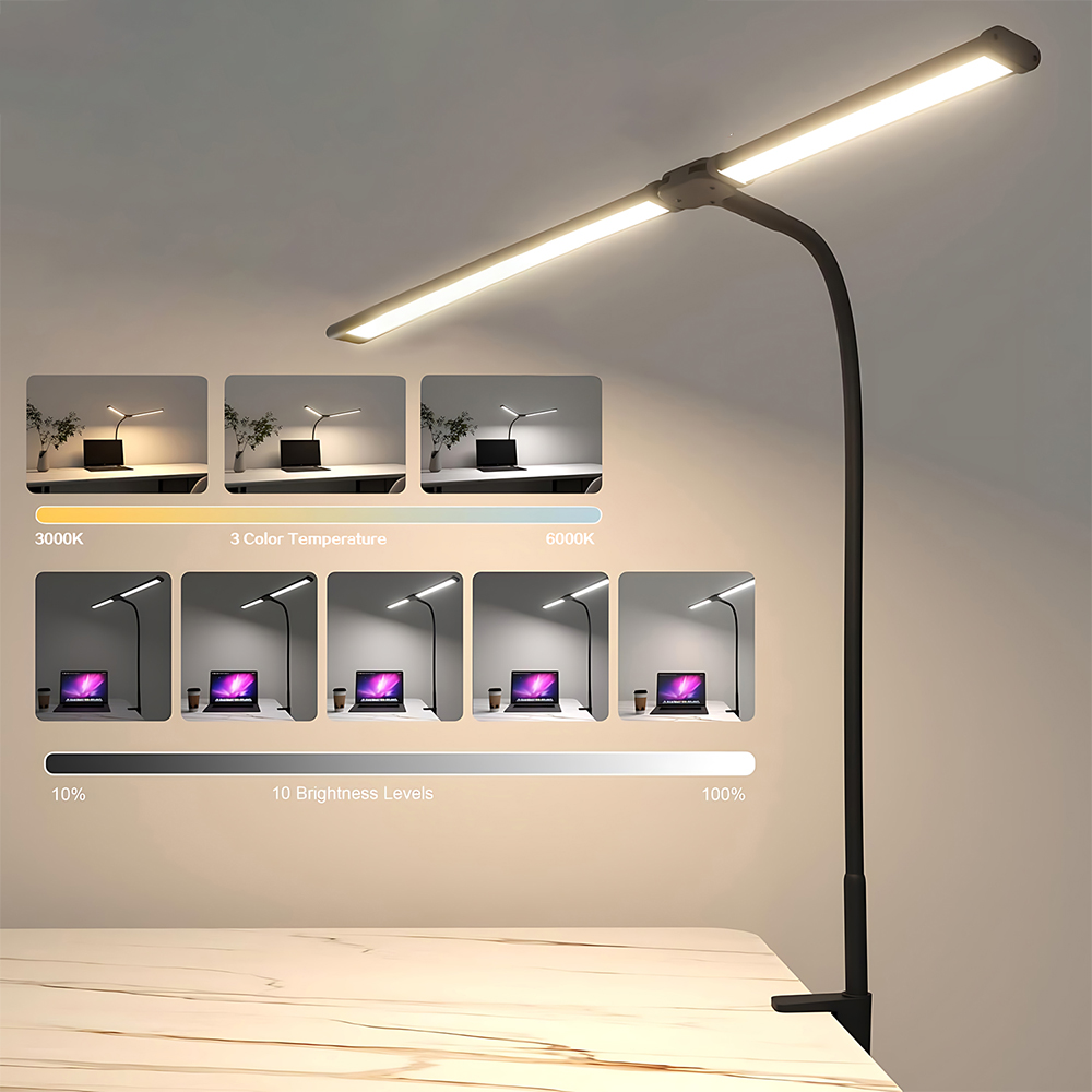 Double Head LED Desk Lamp with - Home Office Work Table ulasan dan harga